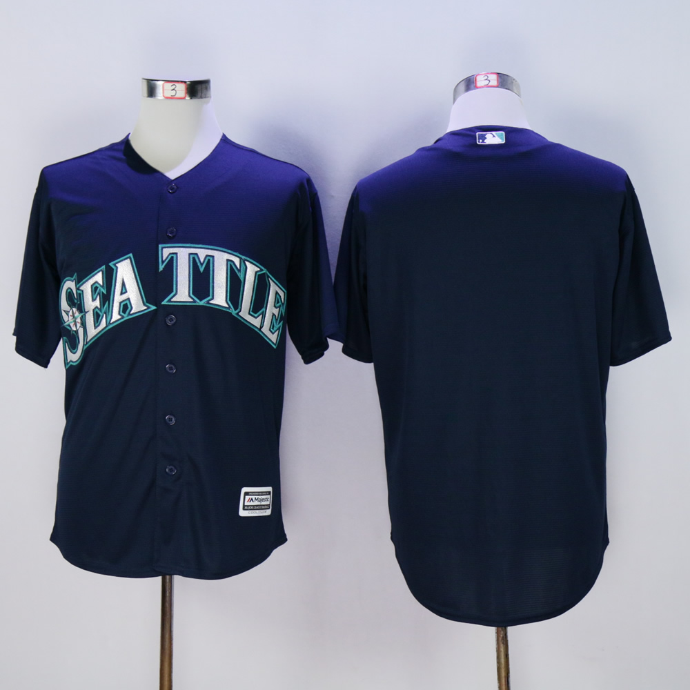 Men Seattle Mariners Blank Blue MLB Jerseys->seattle mariners->MLB Jersey